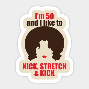 kick stretch Sticker